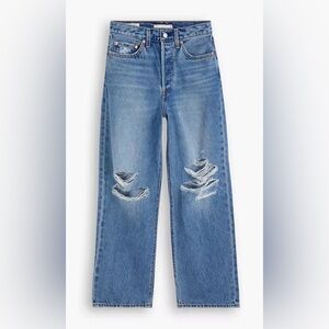 Women's Blue Distressed Jeans/ ribcage straight ankle Levi’s